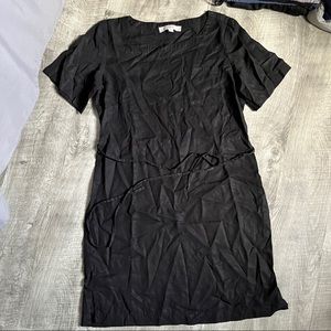 loft black dress with waist string